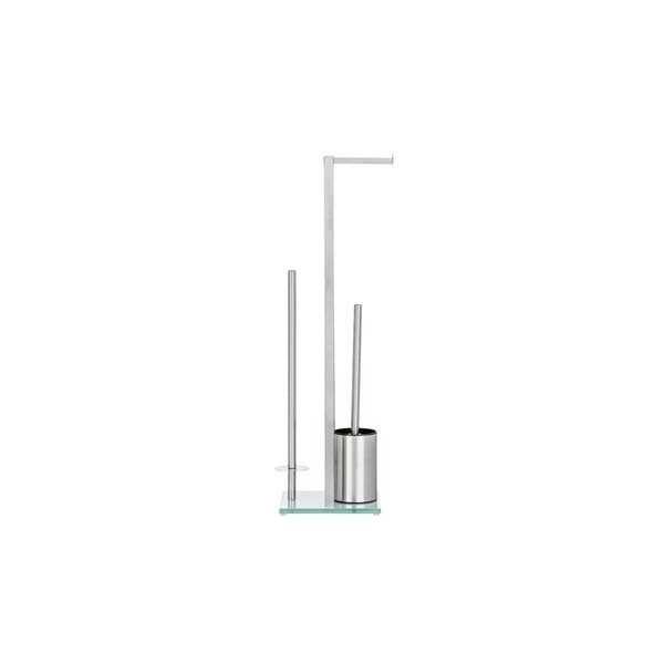 Kd Aparador Free-Standing Toilet Brush & Paper Holder Set, Silver KD2508633